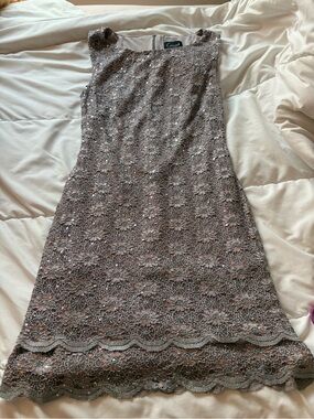 connected apparel Dusty Mauve Lace Dress